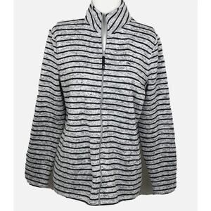 Vineyard Vines Gray Black Stripe - Small - Full Zip Sweater Jacket‎ - EUC